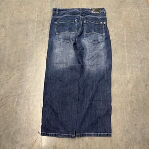 VINTAGE Southpole Jeans Mens Blue Denim Pants Y2K Baggy Brown Tab 38x32